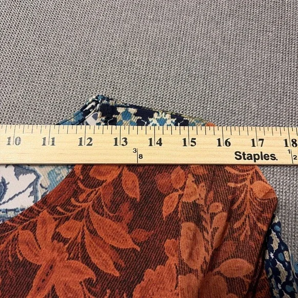 Janette Fashion Patchwork Boho Festival Artsy Belted Scoop Neck Maxi Dress M - Picture 5 of 9